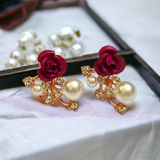 VINTAGE PEARL ROSE HOOKS