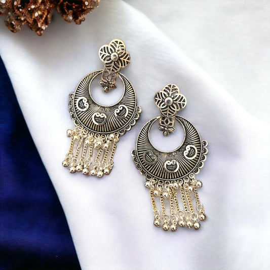 OXIDISED CHANDBALI JHUMKA