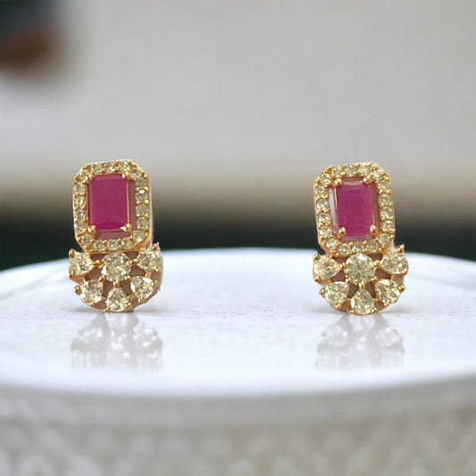 PINK GEM BLOSSOM STUD