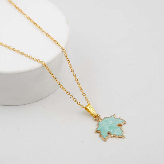 GREEN MAPLE LEAF PENDANT