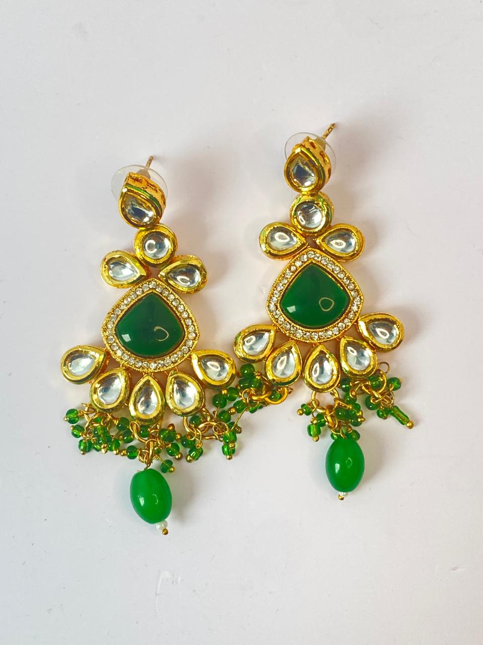 EMERLAD GREEN ROYAL RAJWADA HAAR SET