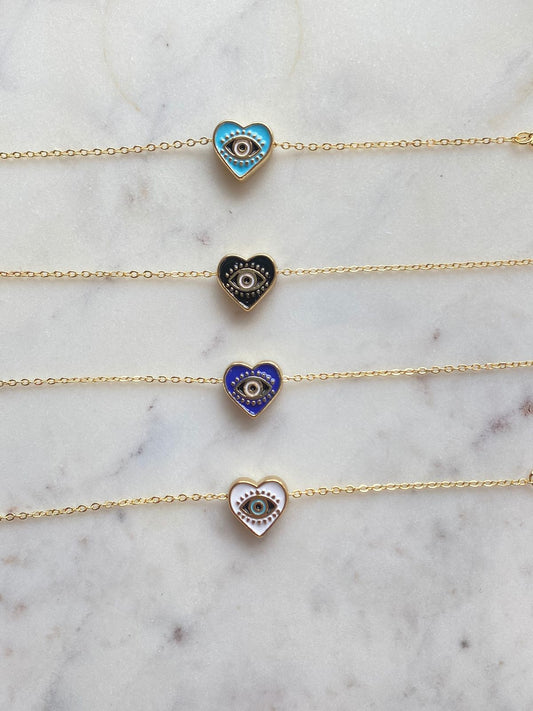 COMBO OFFER-4 HEART EVIL EYE BRACELETS