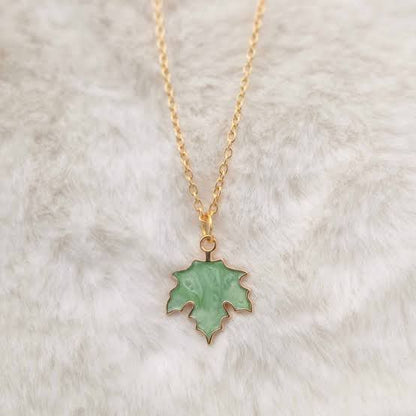 GREEN MAPLE LEAF PENDANT