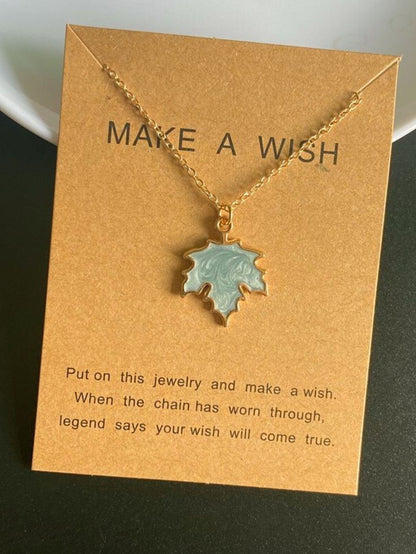 GREEN MAPLE LEAF PENDANT