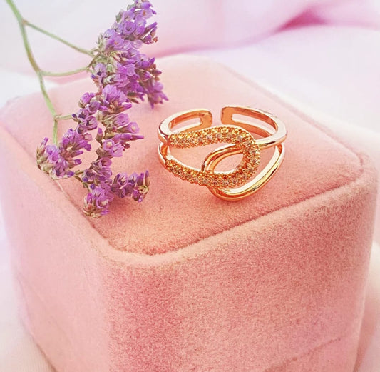 SOUL TANGLED-ROSE GOLD ELEGANT RING